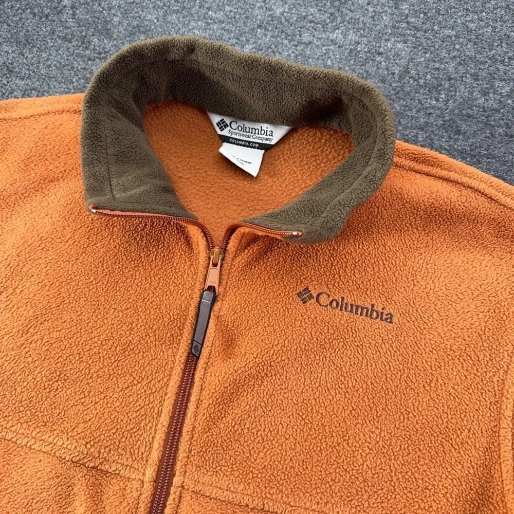 Columbia Mens Steens Mountain Full Zip Fleece Jacket Orange Olive Large